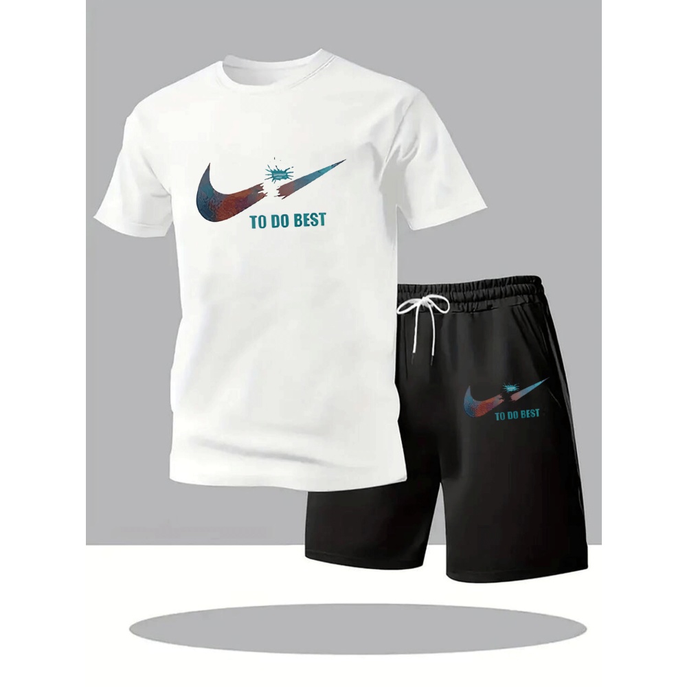 Running Gear Men - بدلة رياضية صيفية جديدة للرجال، طقم